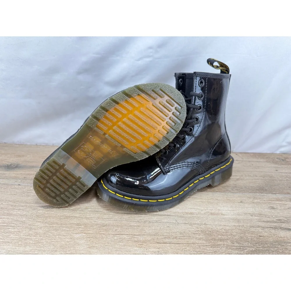 Dr. Martens 1460 Black Patent Lamper Leather J Boots 11821 Kids Size 5 L / 3 UK